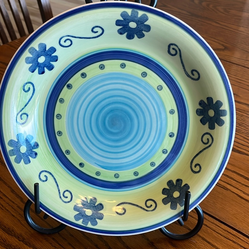 Vintage Mulberryry Green Blue Dinner Plates